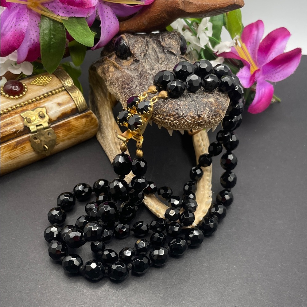Austrian glass and plastic 2 stranded necklace vintage B50